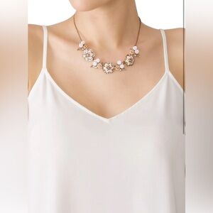 Marchesa Gold and White Floral Necklace 16”